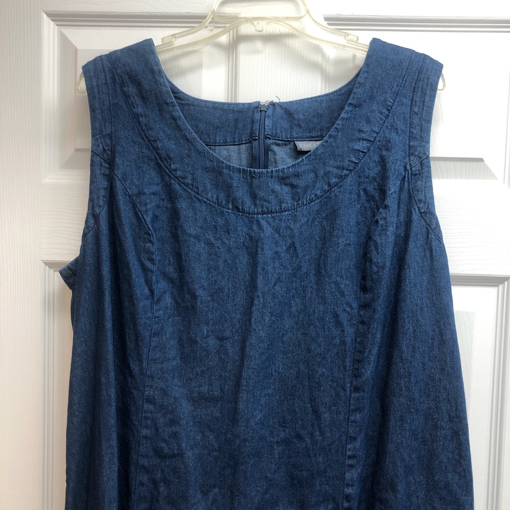 Jessica London Sleeveless Denim Tank in Indigo Blue